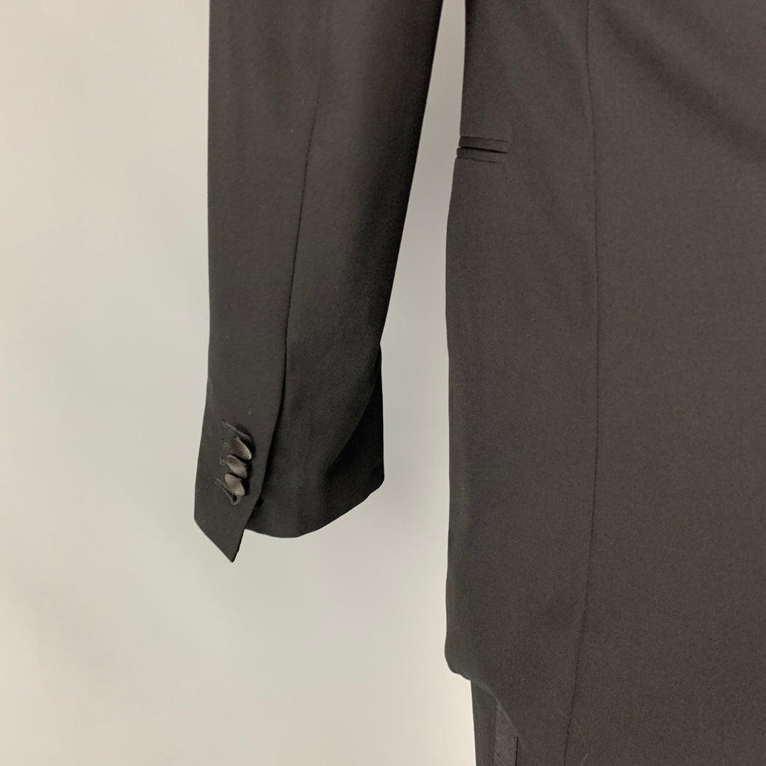 RALPH LAUREN Black Label Size 38 Regular Black Wool Peak Lapel Tuxedo Suit