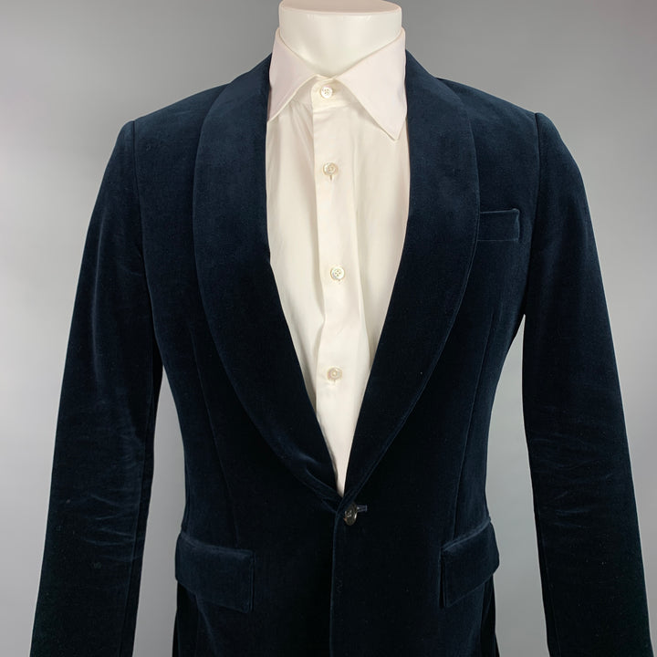 J.CREW Ludlow Taille 36 Manteau de sport à revers cranté en velours bleu régulier