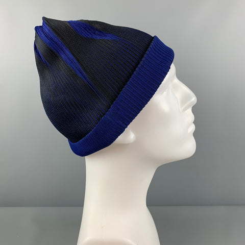 ISSEY MIYAKE Size L Black Blue Polyester Inverse Beanie