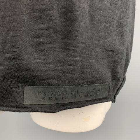 ISAAC SELLAM Taille M T-shirt sans manches en coton texturé noir