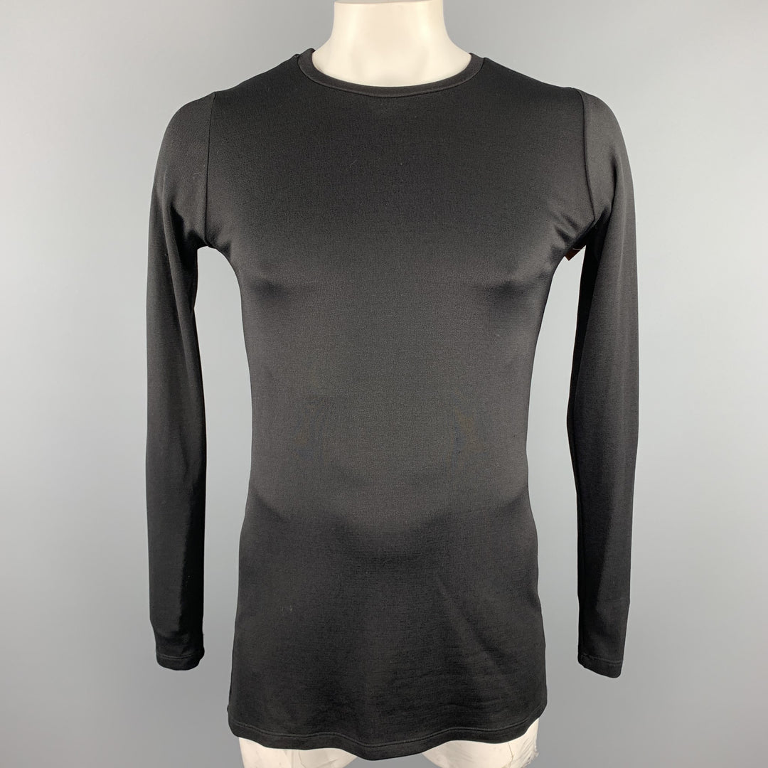 JUDSON HARMON Size L Black Poliammide Crew-Neck Long Sleeve T-shirt