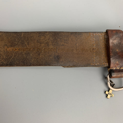 BERYLL Size S Brown Distressed Leather Belt