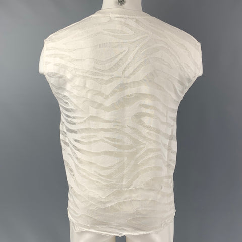 IRO Gossy Size M White Zebra Cotton Blend Sleeveless Pullover