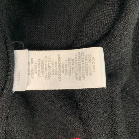 PAUL SMITH Size L Black Red Stripe Bamboo Blend Crew-Neck Pullover