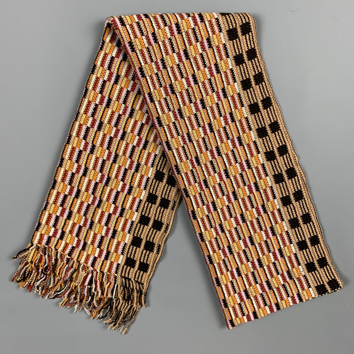 MISSONI Sciarpe Beige & Brown Knitted Wool / Silk Scarf