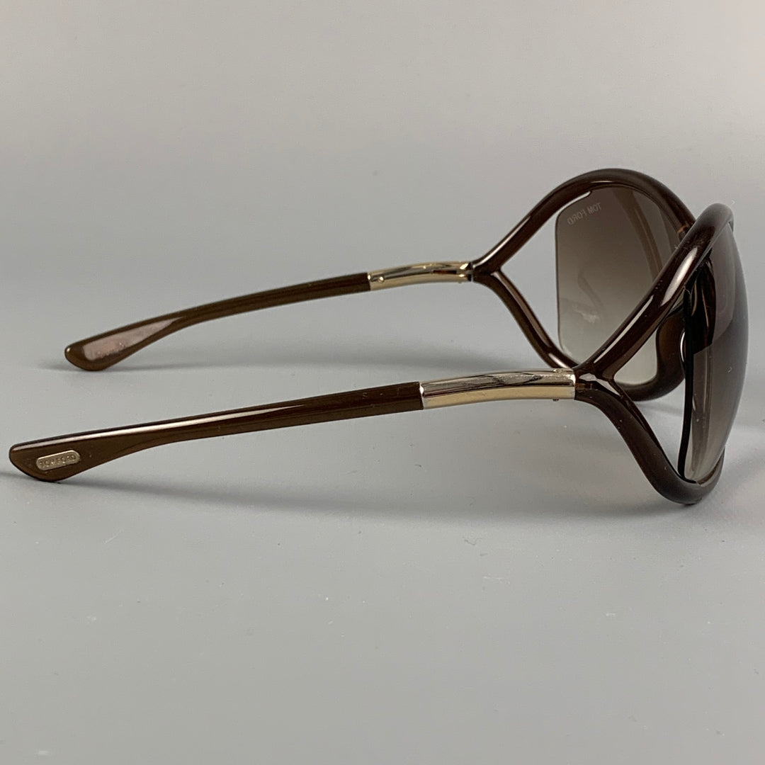 TOM FORD Brown & Gold Acetate Sunglasses
