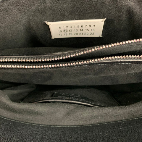 MAISON MARGIELA Black Embossed Leather Briefcase Bag