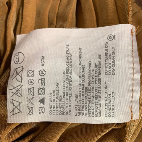 PRADA Falda circular plisada de seda y viscosa color cobre talla 4