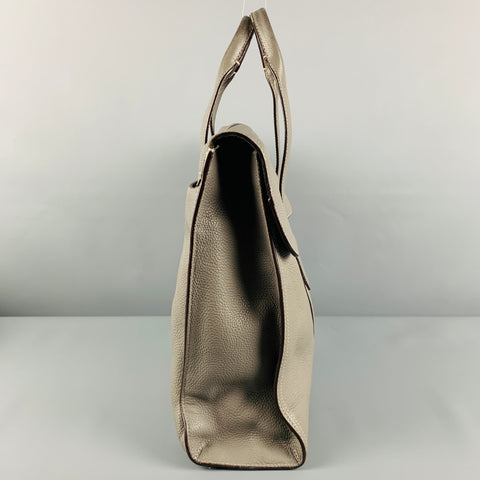 COACH Grey Pebble Grain Leather Tote Bag