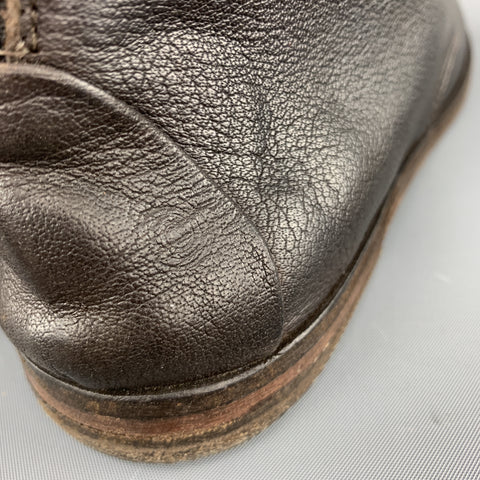 MARSELL Talla 7.5 Botines de cuero marrón oscuro