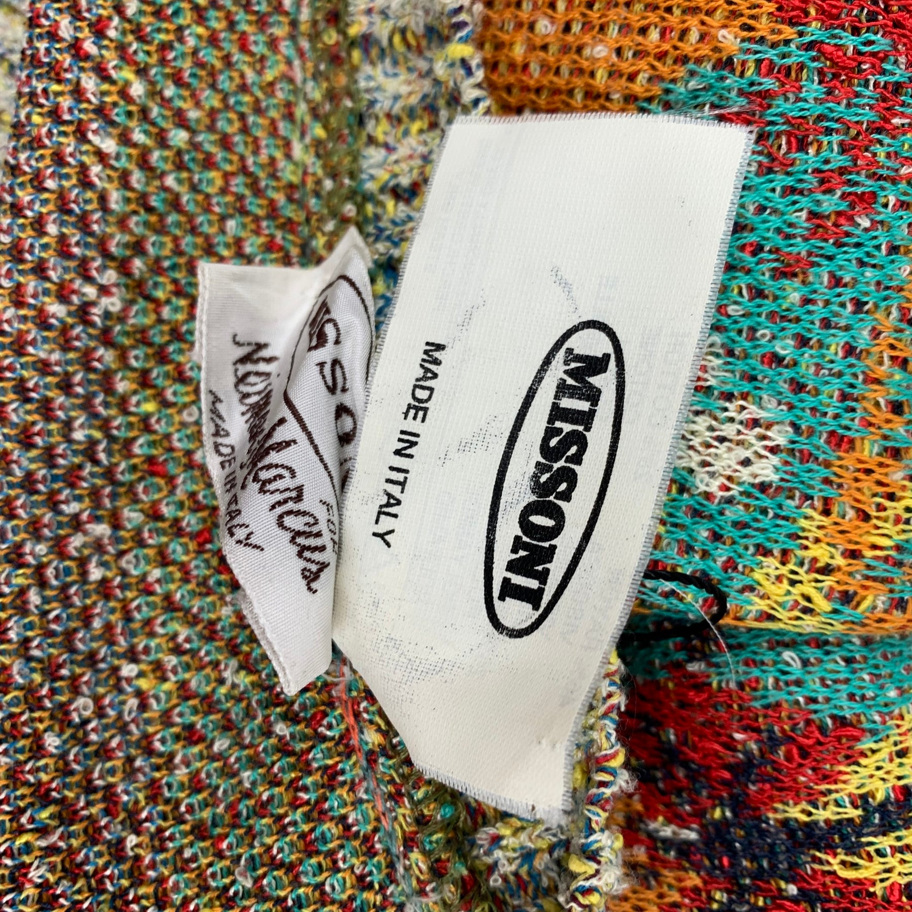 MISSONI Size XL Multi-Color Butterfly Rayon Blend Crew-Neck