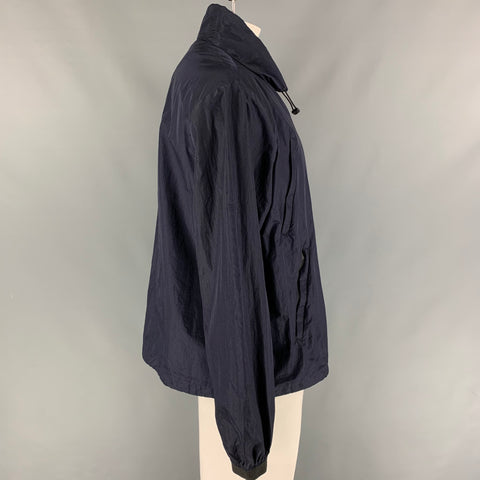 MKI MIYUKI ZOKU Size L Navy Nylon Drawstring Pop-Over Jacket