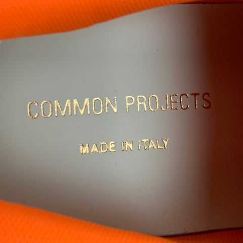 COMMON PROJECTS Size 10 Neon Orange Suede Sneakers