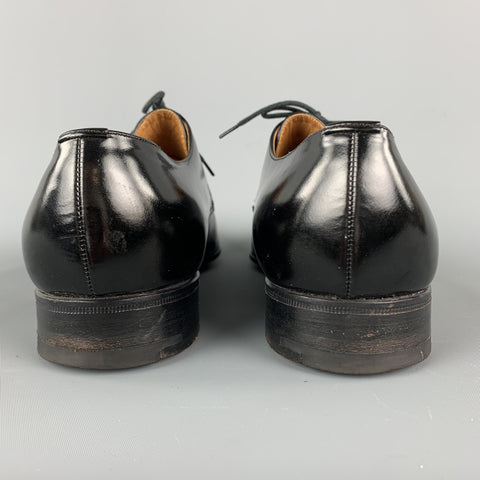Vintage CHURCH'S Size 9 Black Patent Leather Leather Sole Lace Up Shoes