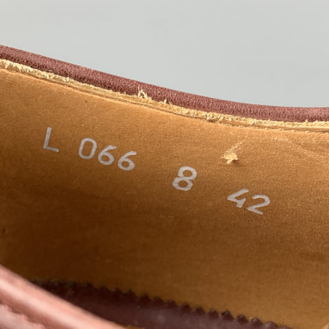 PAUL SMITH Taille 9 Cuir bordeaux massif Cap Toe Lace Up