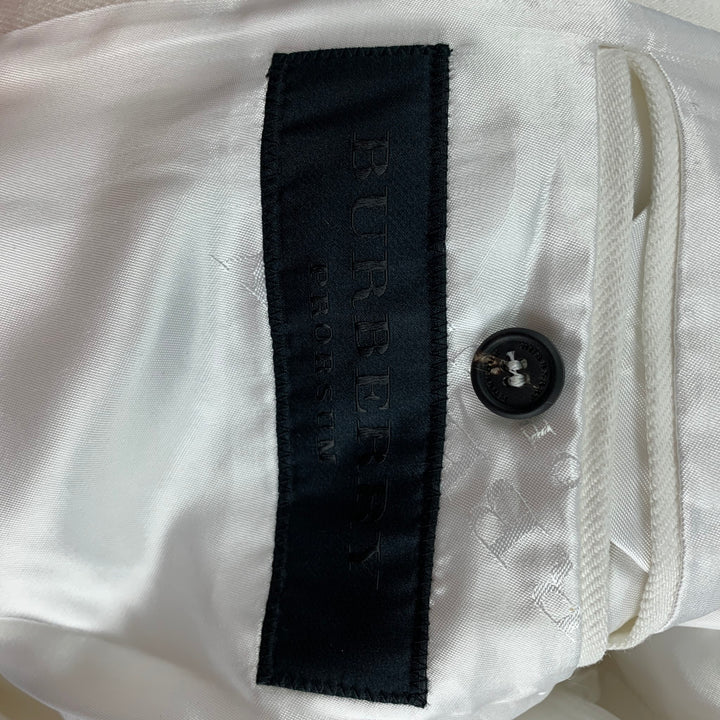 BURBERRY PRORSUM Size 40 White Cotton Notch Lapel Sport Coat