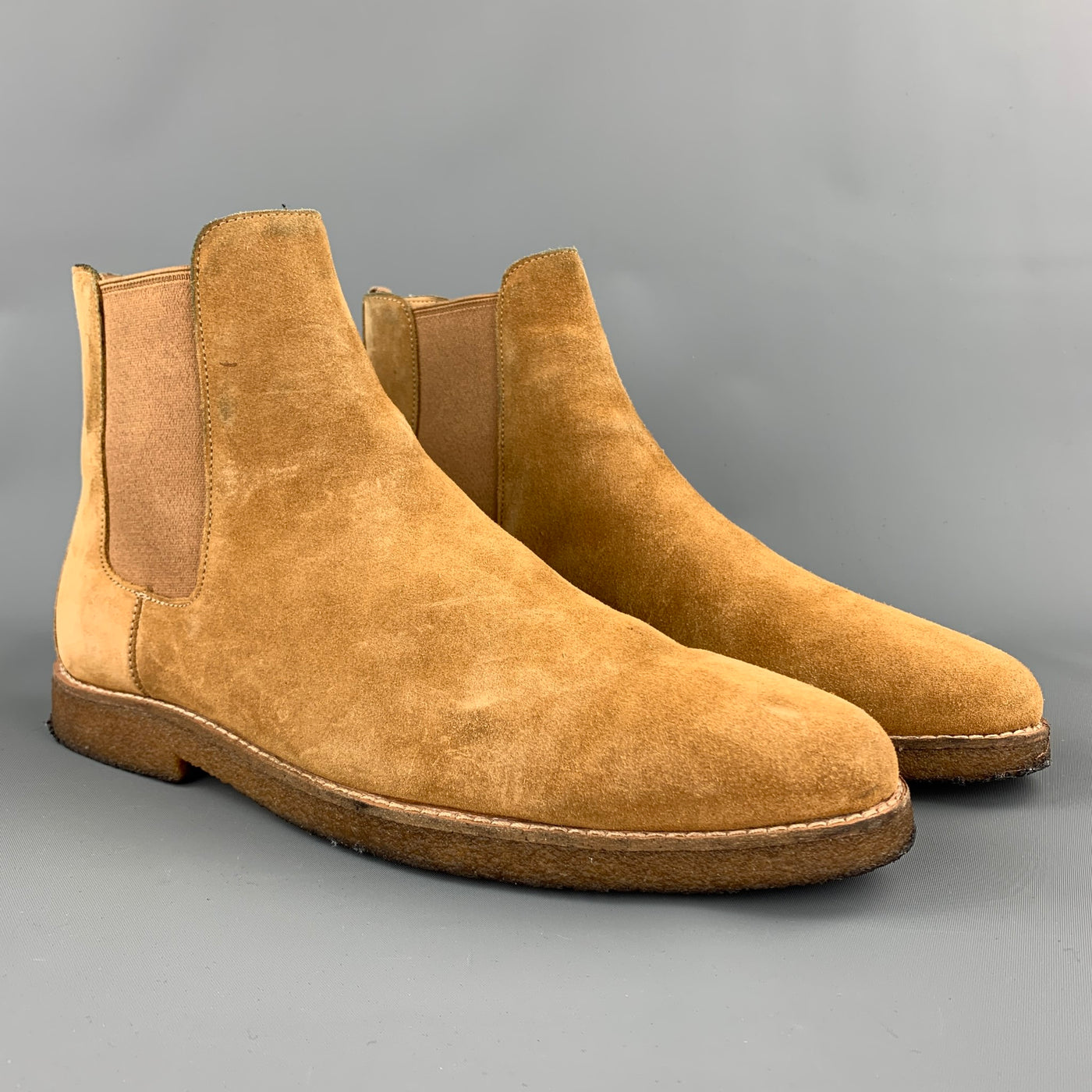 COACH Size 9.5 Camel Suede Chelsea Boots