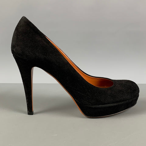 Zapatos de tacón con plataforma de ante negro GUCCI talla 5.5