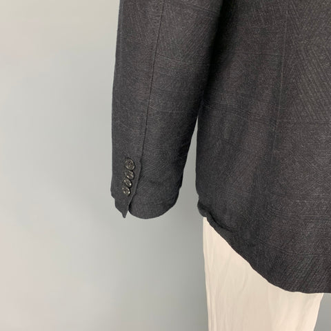 ENGINEERED GARMENTS Chaqueta con solapa de muesca de lana/algodón texturizado color carbón Talla XL