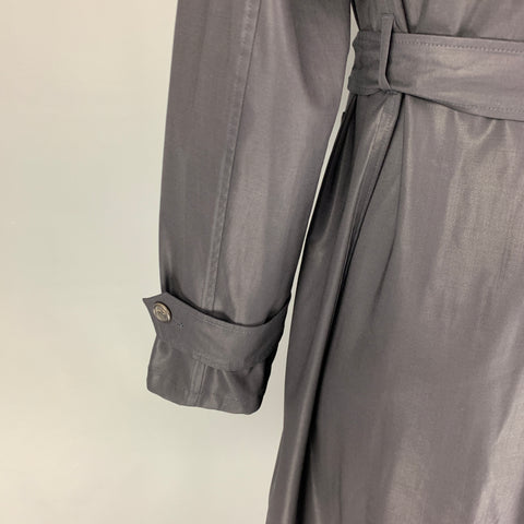 PRADA Size 42 Navy Belted Double Breasted Trench Coat