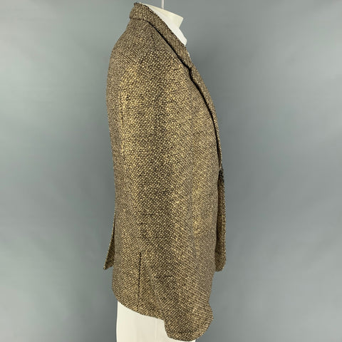 COMME des GARCONS HOMME PLUS Size L Gold Brown Woven Wool Nylon Sport Coat