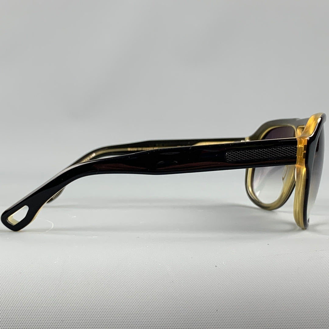 DITA Black Acetate Drop Sunglasses