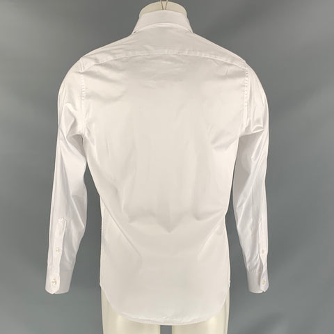 ROBERTO CAVALLI Camisa de manga larga con botones de algodón liso blanco talla M