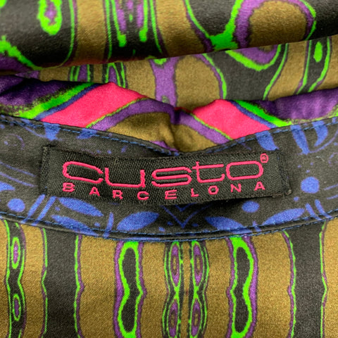 CUSTO BARCELONA Size S Multi-Color Silk Rayon Abstract Tunic Blouse