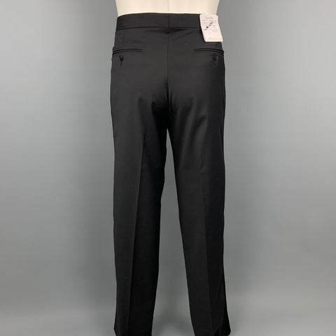 CALVIN KLEIN Regular Slim Fit Size 36 Black Wool Tuxedo Suit