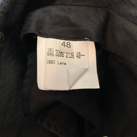 RAF SIMONS Size 32 Charcoal & Navy Plaid Wool Zip Fly Dress Pants
