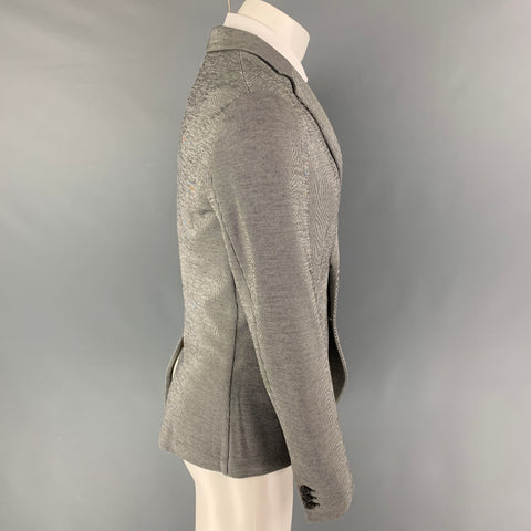 JOHN VARVATOS Taille 36 Manteau de sport en coton et polyester à fines rayures beige noir