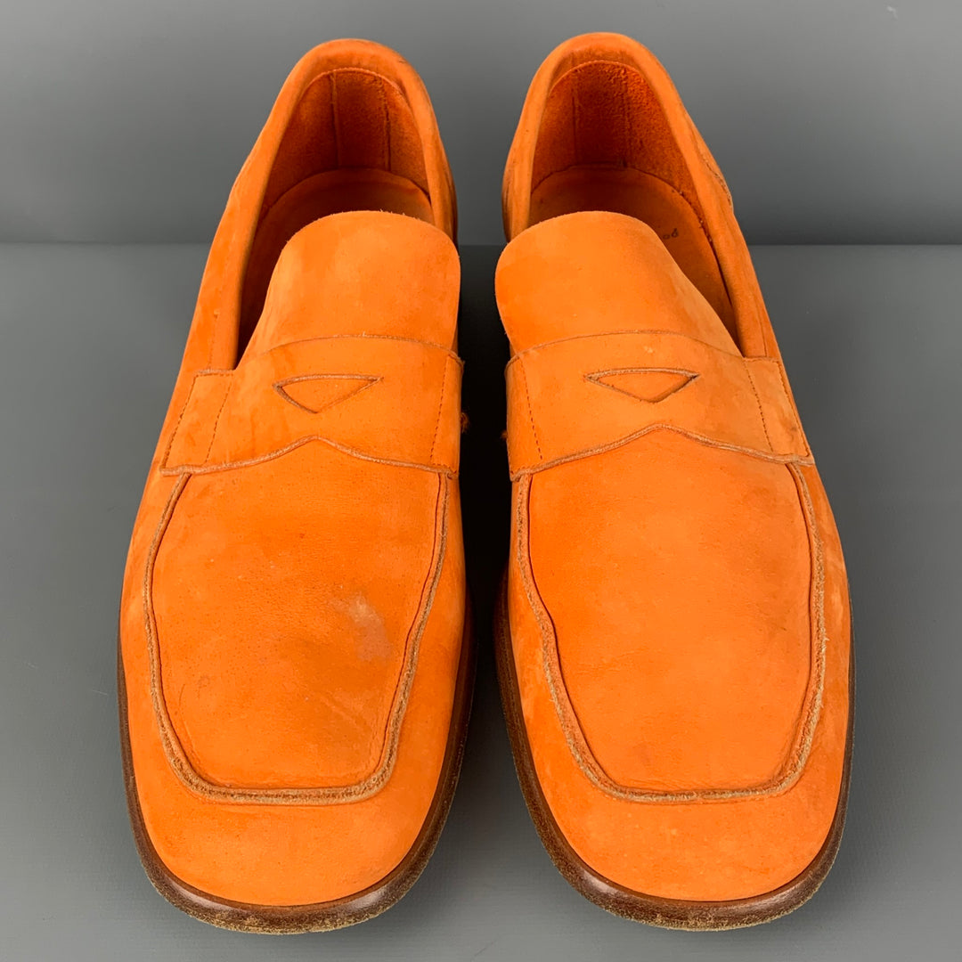 VIVIENNE WESTWOOD MAN Size 10 Orange Suede Penny Loafers