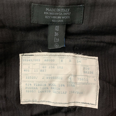 PRADA Size 44 Navy Virgin Wool Silk Single Breasted Suit
