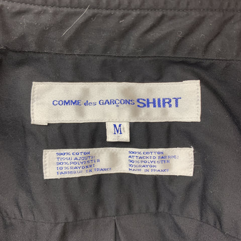 COMME des GARCONS SHIRT Size M Black & Grey Polka Dot Floral Stripe Patchwork Shirt
