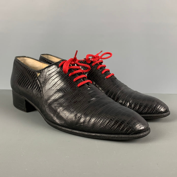 GUCCI Size 9.5 Black Lace Up Shoes