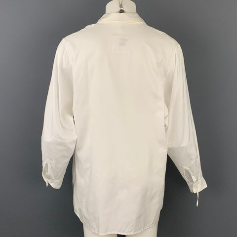 Y's by YOHJI YAMAMOTO Size S White Cotton Patch Pockets Long Sleeve Shirt