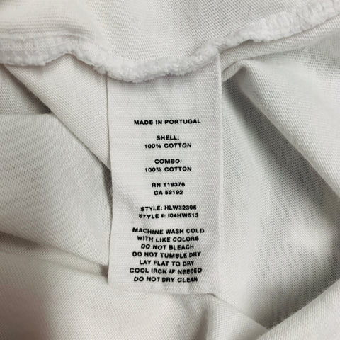 HELMUT LANG Size L White Pink Logo Cotton Crew Neck T-shirt