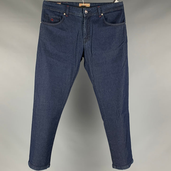 MARCO PESCAROLO Size 34  Indigo Solid Denim Zip Fly Jeans