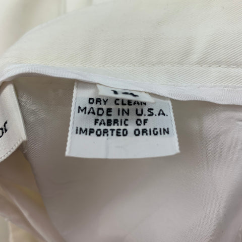 CHRISTIAN DIOR Size 31 White Pleated High Waisted Wide Leg Dress Pants