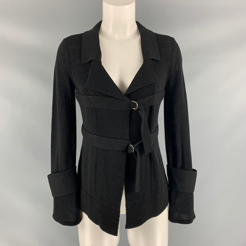 DROZDZIK Cárdigan liso de algodón negro talla XS
