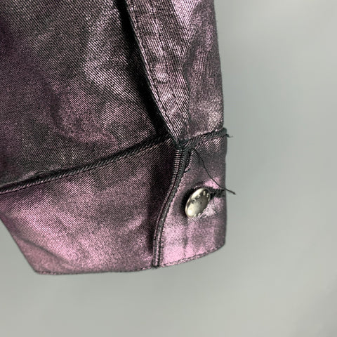 ECKHAUS LATTA Taille L Veste boutonnée en coton lycra métallisé violet