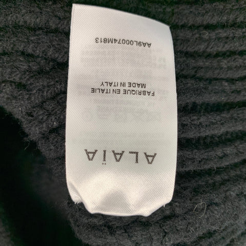 ALAIA Talla 2 Pantalones cortos de talle alto en mezcla de lana negra