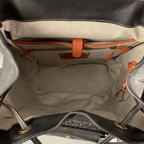 COACH Black Leather Suede Backpack Bags