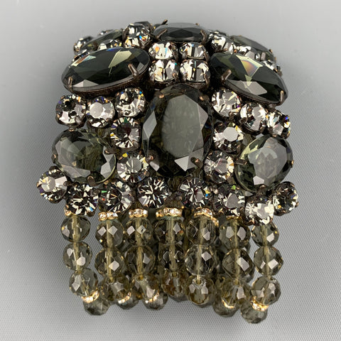 VINTAGE Green Cross Crystal Beaded Bracelet
