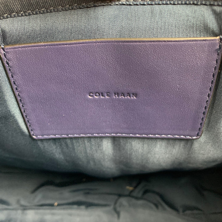 COLE HAAN Blue Leather Messenger Bag