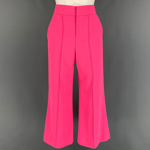 ALICE + OLIVIA Pantalón de vestir corto de poliéster rosa talla 2