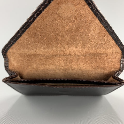 SAGEBROWN Alligator Embossed Panel Leather Card Holder Wallet