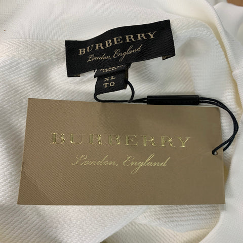 BURBERRY Talla XL Sudadera corta de algodón liso blanco