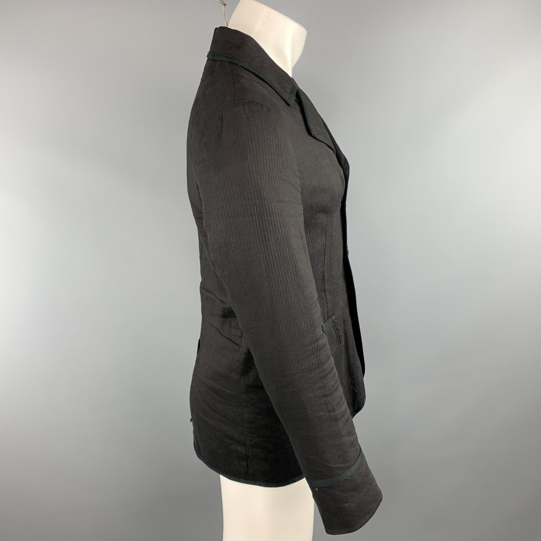 JOHN VARVATOS Size 34 Solid Black Viscose Blend Double Breasted Jacket