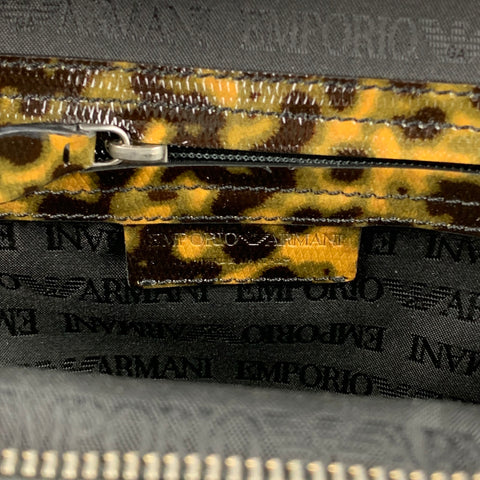 EMPORIO ARMANI Olive Camouflage Patent Leather Luggage / Briefcase